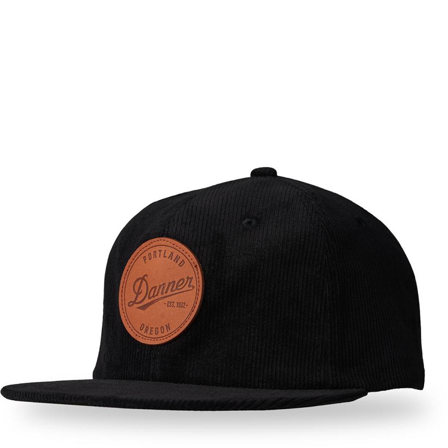 Chapeaux Danner Corduroy Logo Cap Femme Noir | FR1253IS